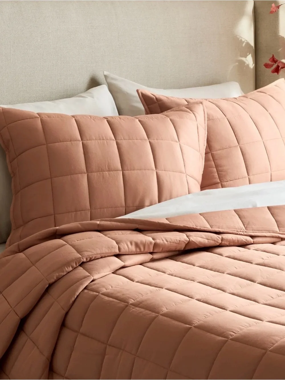 Quince Bamboo Box Quilt Set - King/Cali King - Clay - *Read Description*